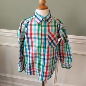 Colorful Gingham Button Down Shirt